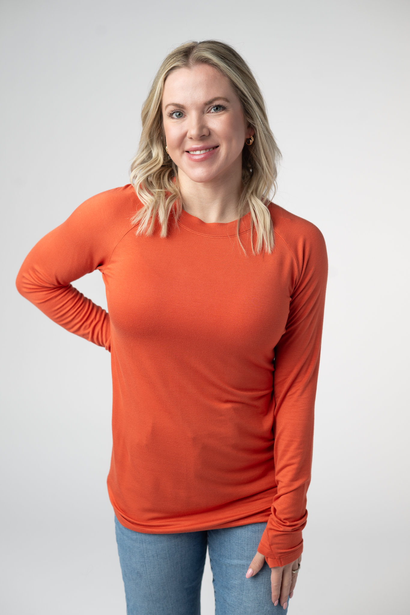 Blair Long Sleeve Top - Pumpkin