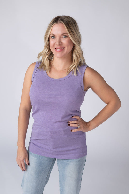 Ava Tank - Heathered Lavender
