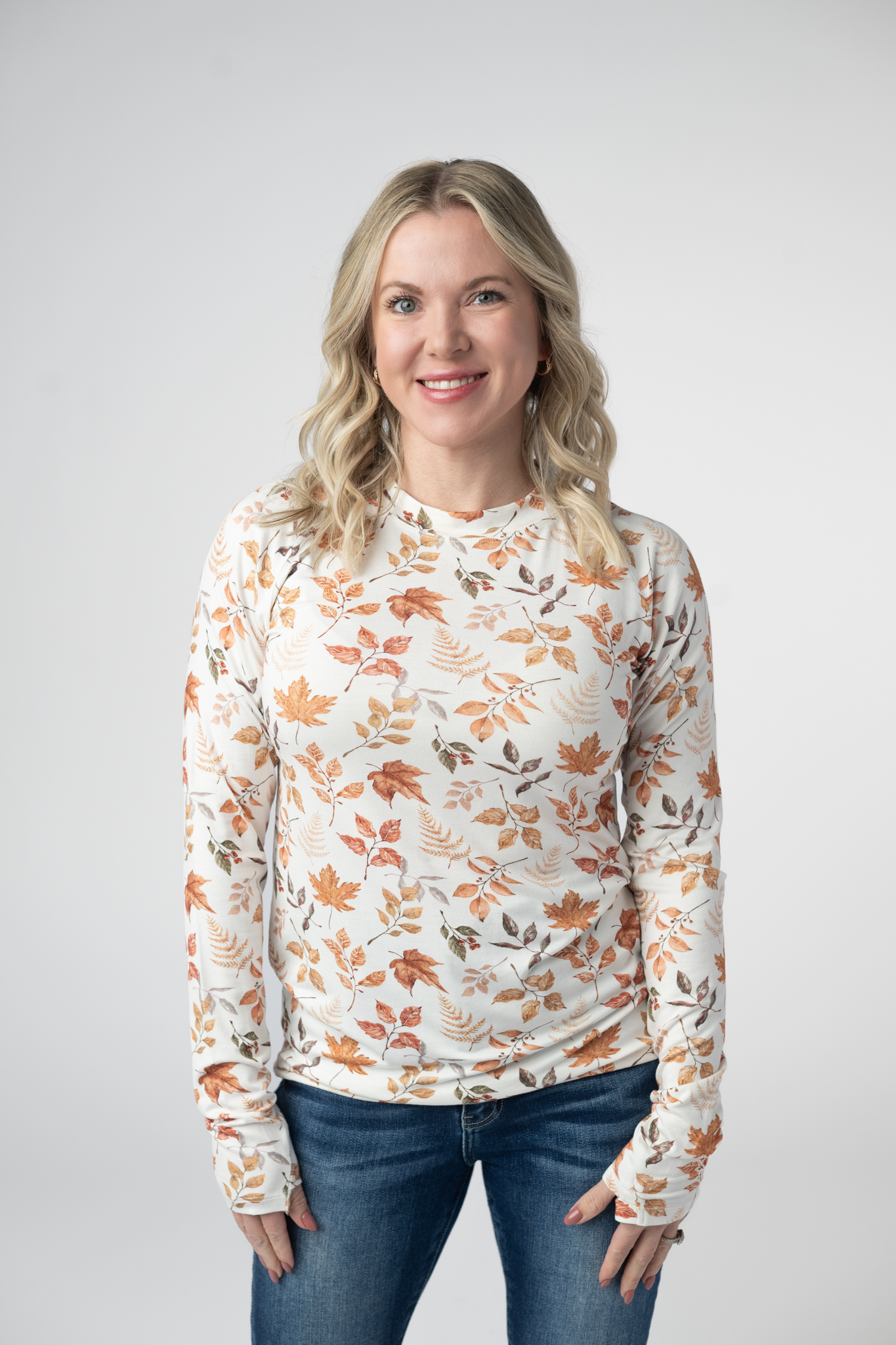 Blair Long Sleeve Top - Harvest Leaves