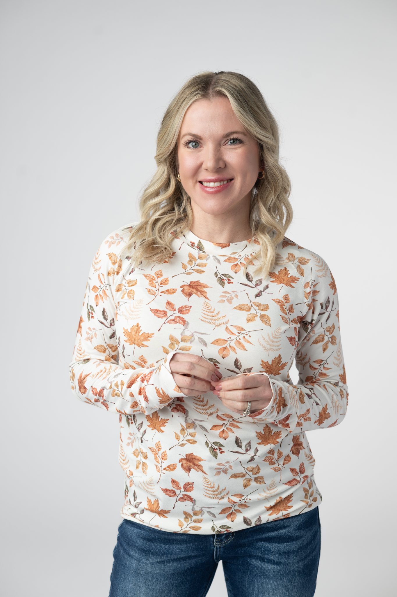 Blair Long Sleeve Top - Harvest Leaves
