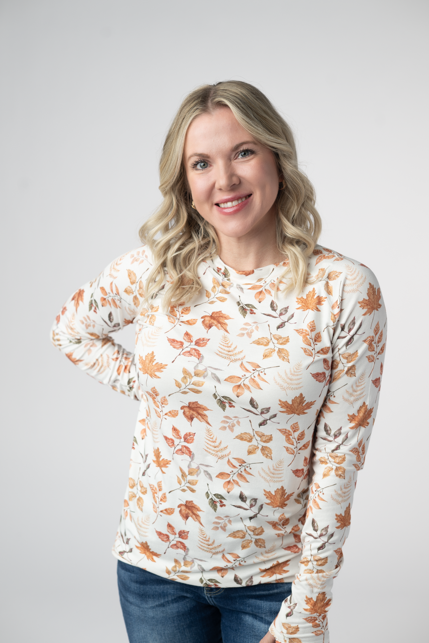 Blair Long Sleeve Top - Harvest Leaves