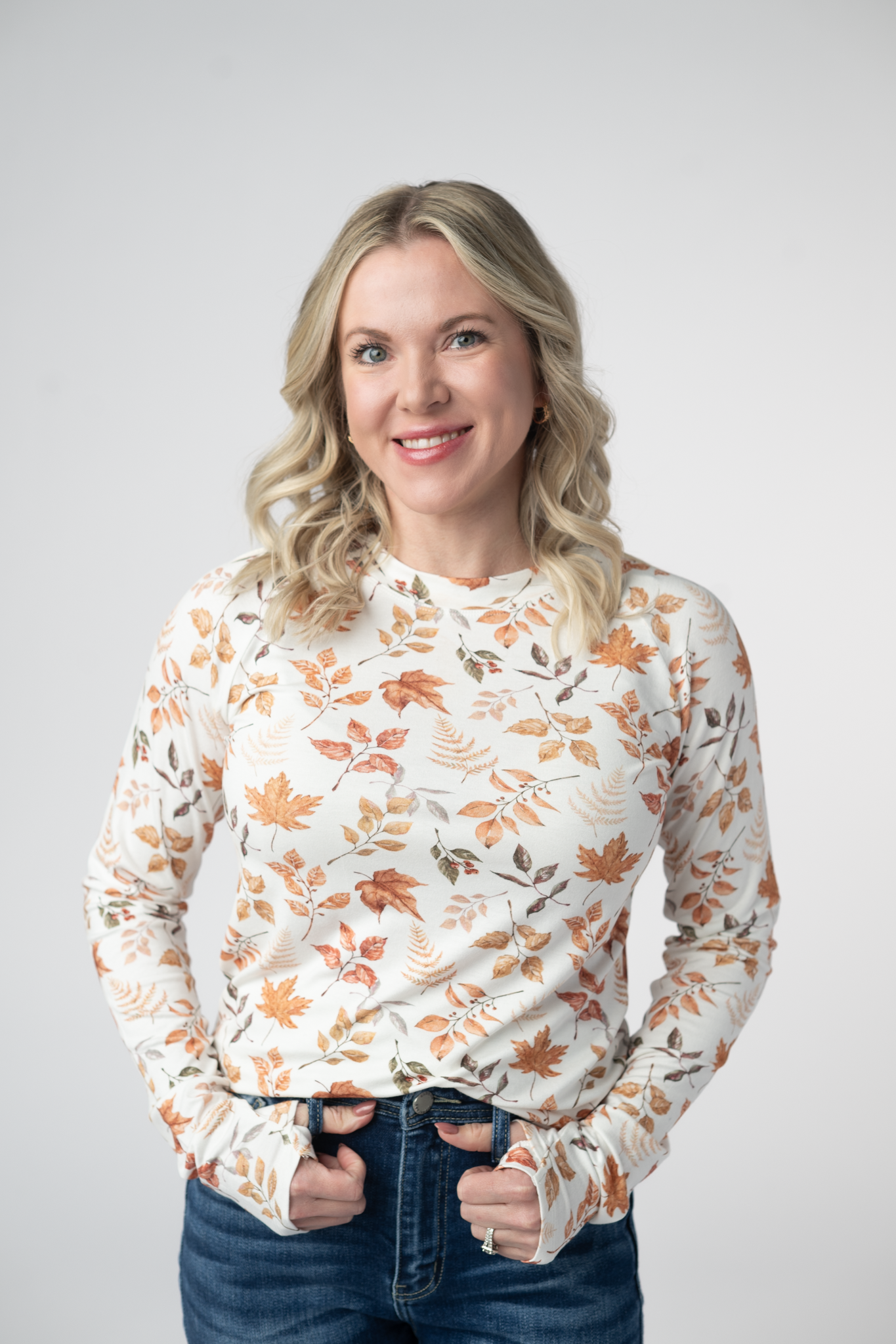 Blair Long Sleeve Top - Harvest Leaves