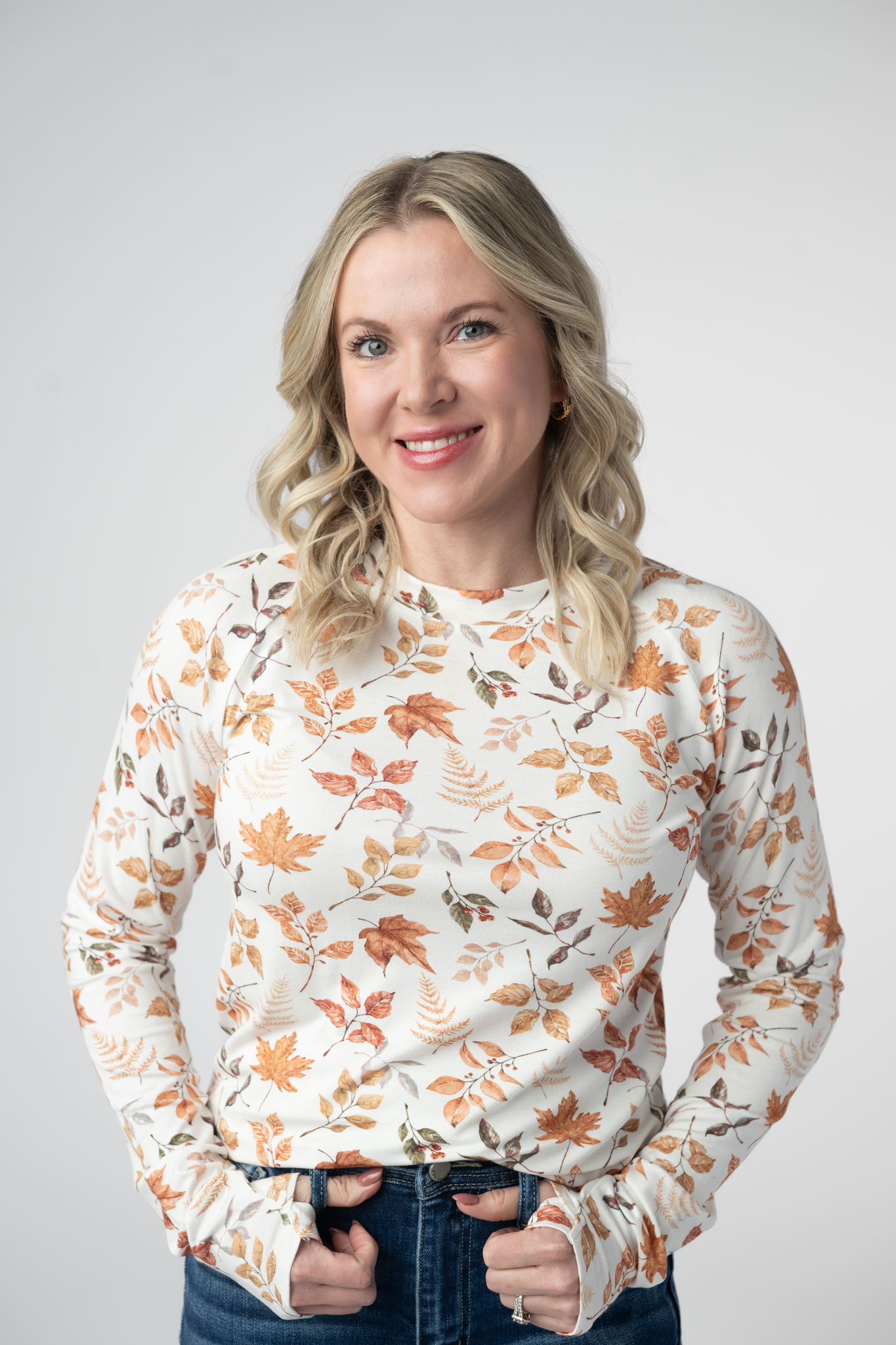 Blair Long Sleeve Top - Harvest Leaves