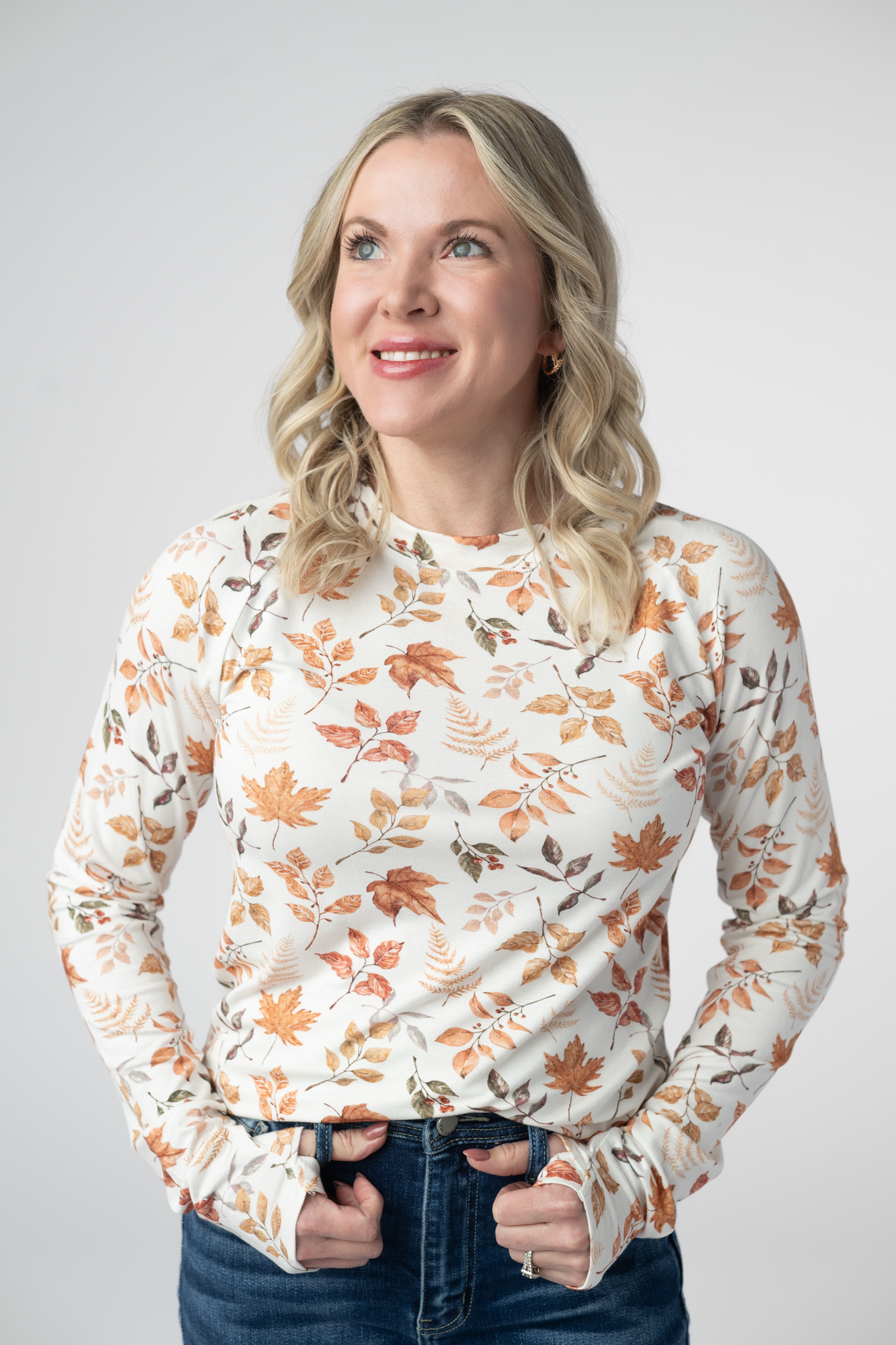 Blair Long Sleeve Top - Harvest Leaves