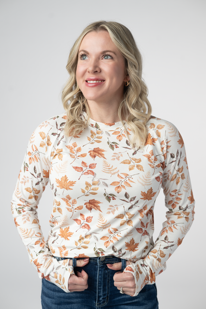 Blair Long Sleeve Top - Harvest Leaves