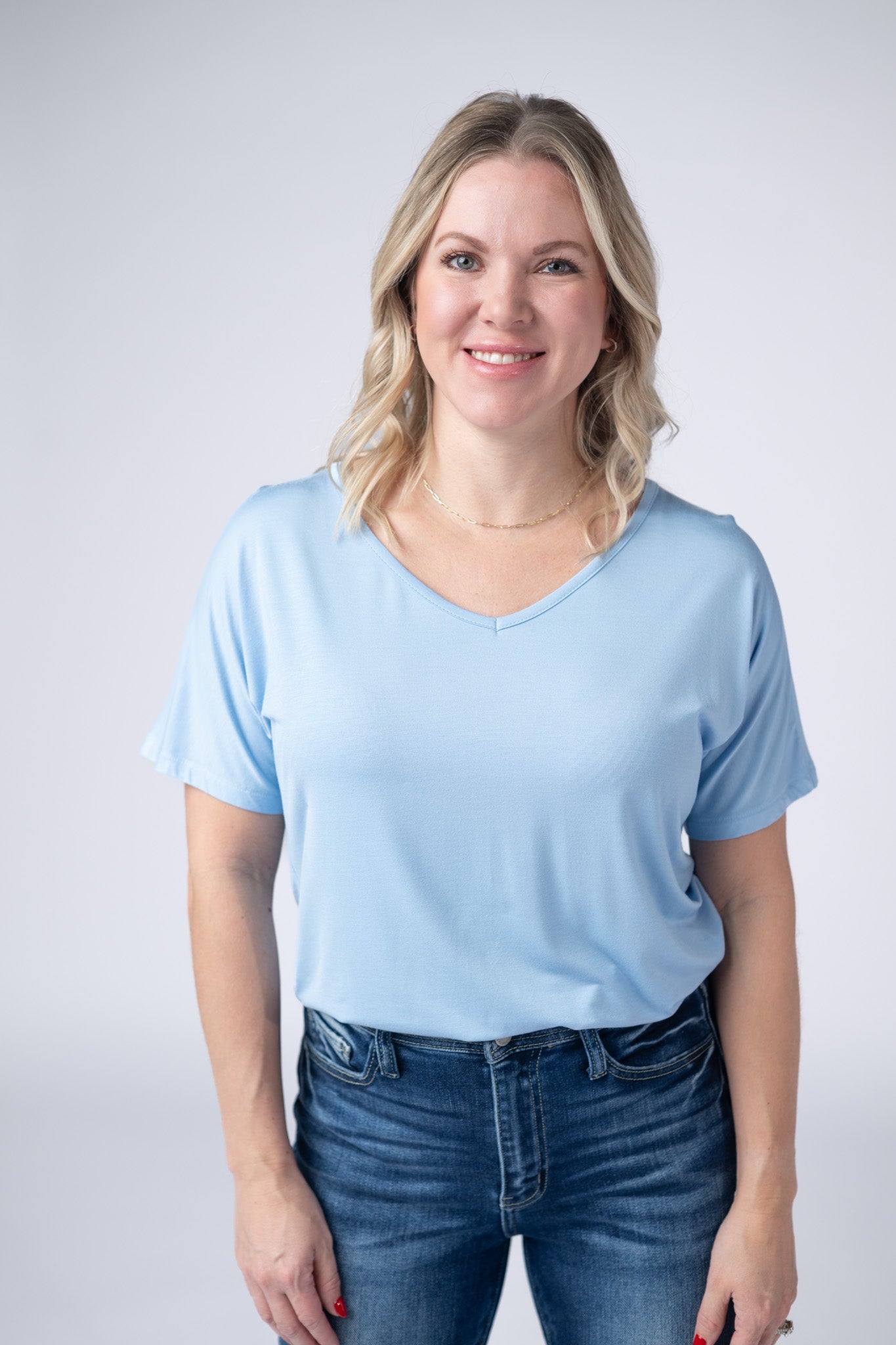 Chloe Cozy Tee - Sky Blue