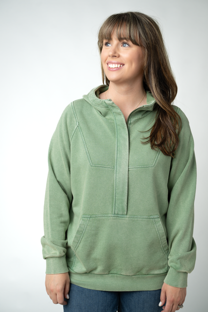 Ryker Vintage Wash Hoodie- Olive