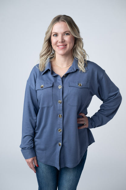 Brenna Button Down Top - Denim