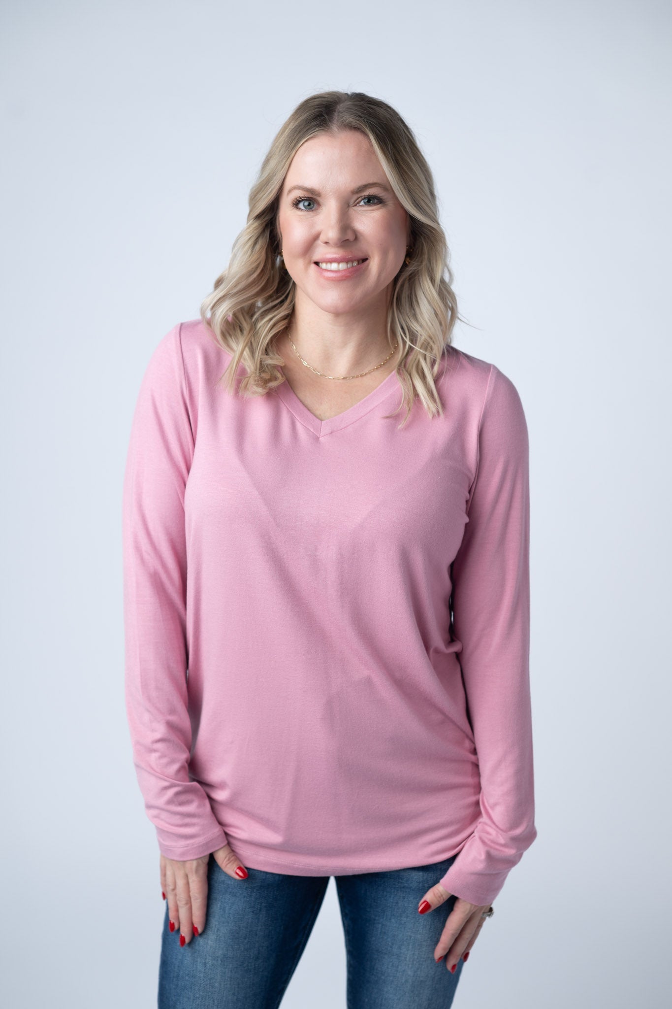 Larissa Long Sleeve Top - Rose