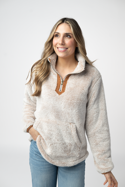 Ryan 1/4 Zip Sherpa - Camel