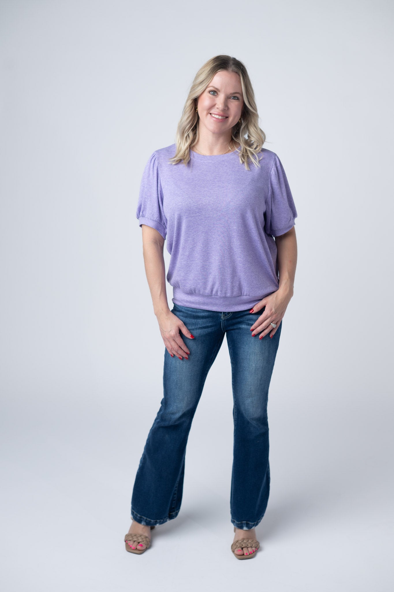 Katie Cozy Top - Heathered Purple