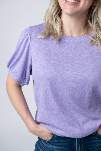 Katie Cozy Top - Heathered Purple