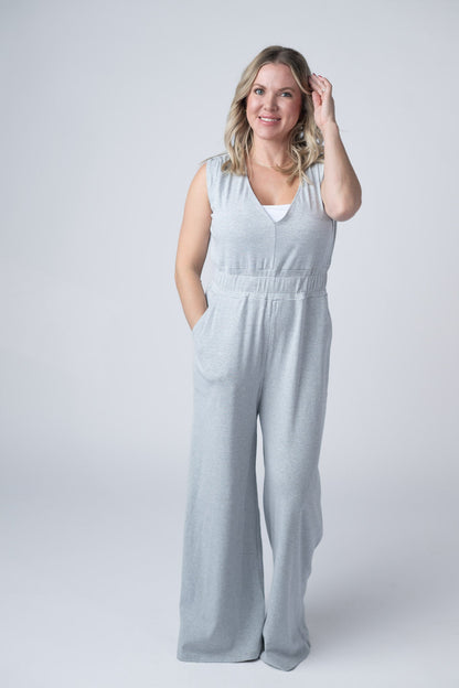 Kenzie Striped Jumpsuit - Grey