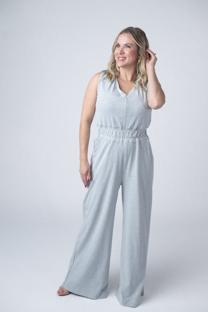 Kenzie Striped Jumpsuit - Grey