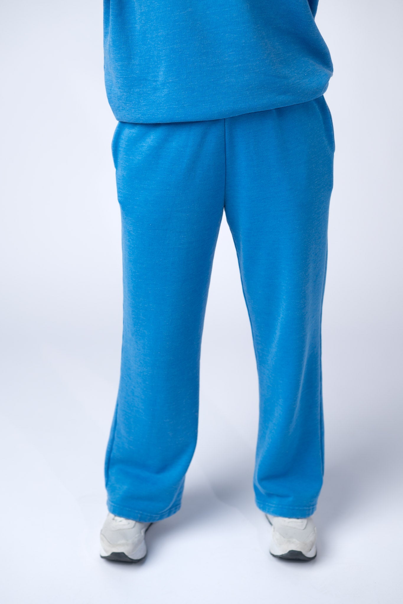 Wide Leg Vintage Wash Bottoms - Winter Blue