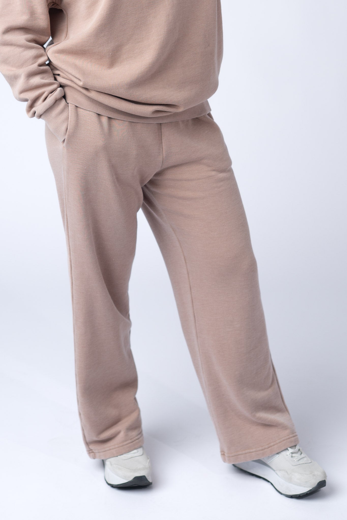 Wide Leg Vintage Wash Bottoms - Tan