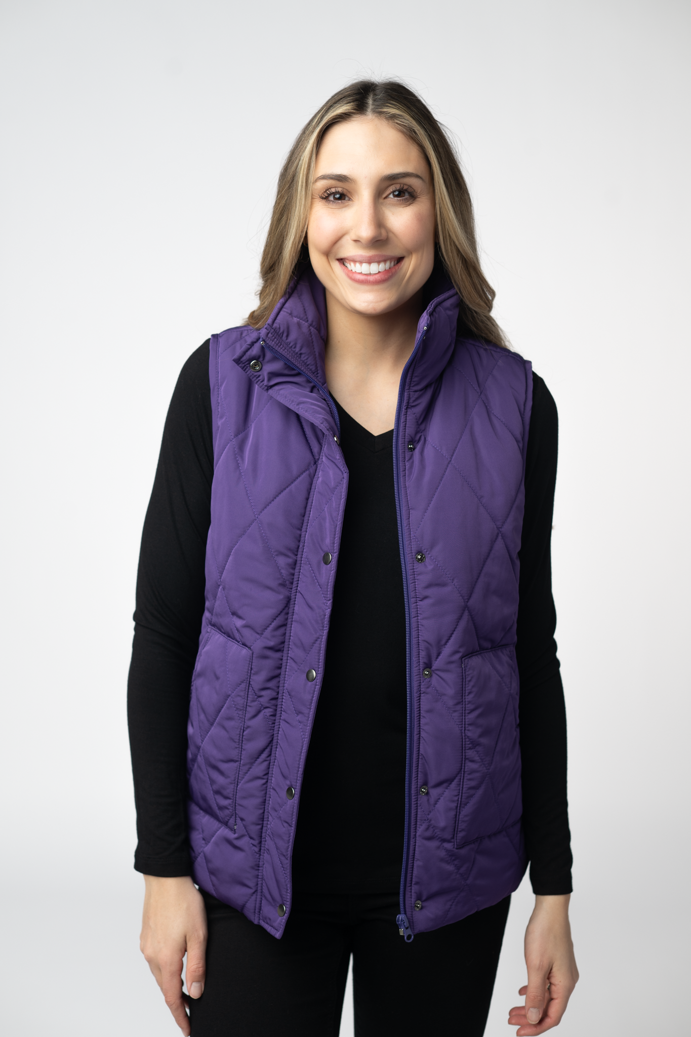 Remy Zip Up Vest - Purple