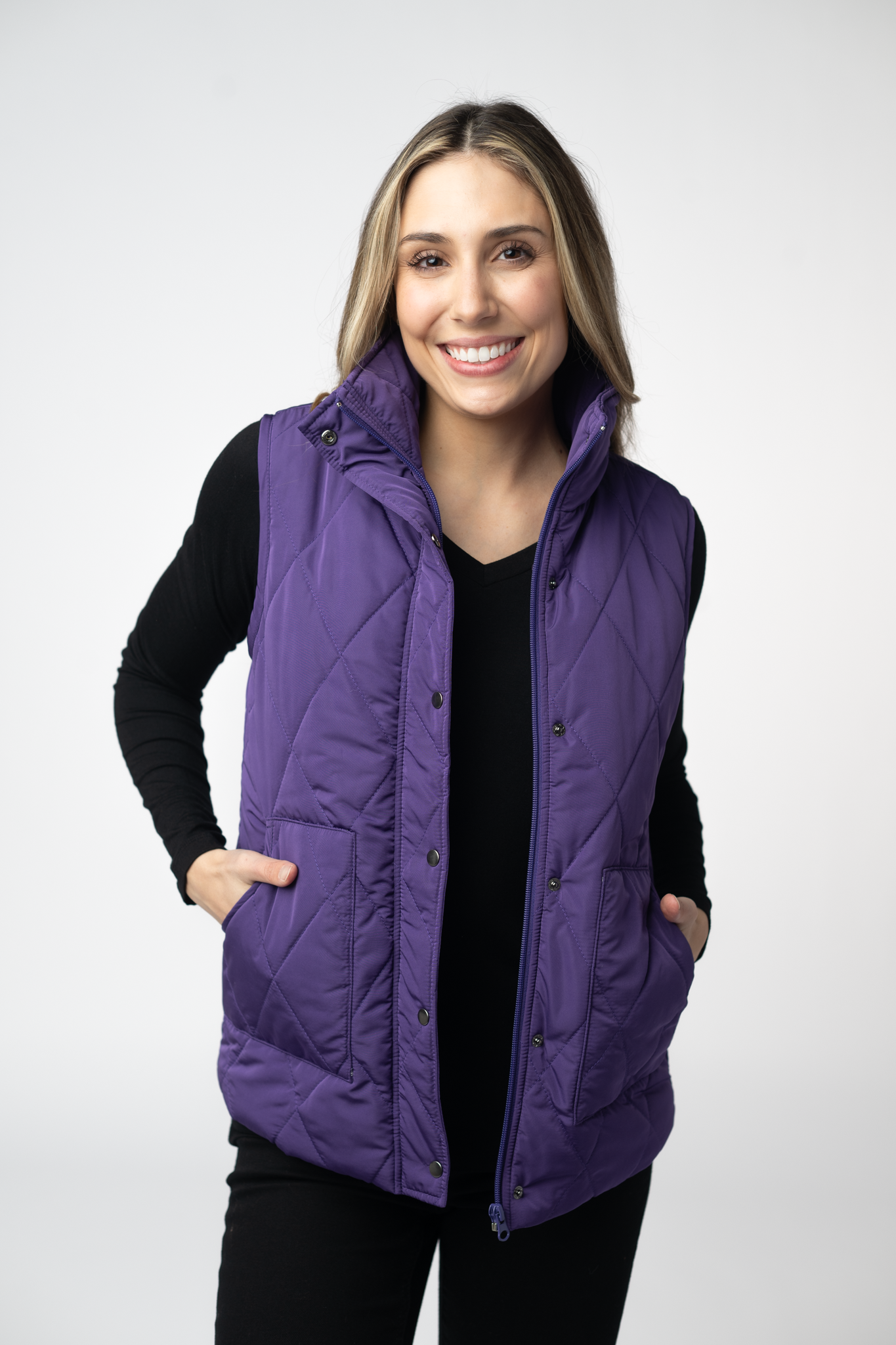 Remy Zip Up Vest - Purple