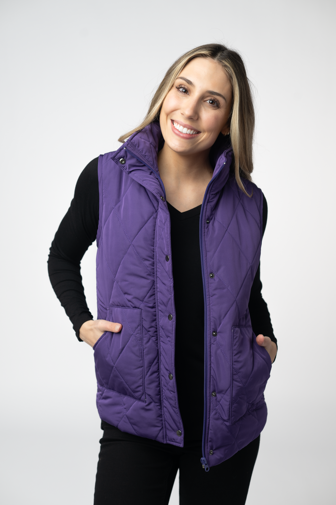 Remy Zip Up Vest - Purple