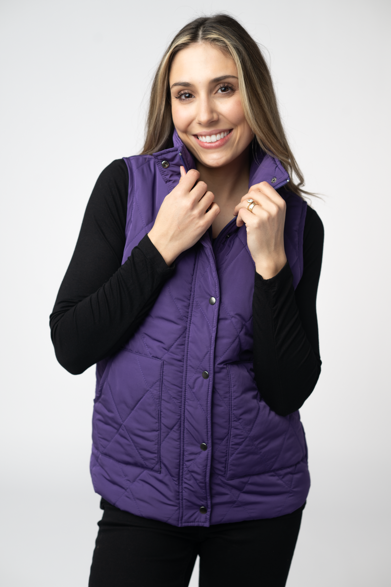 Remy Zip Up Vest - Purple