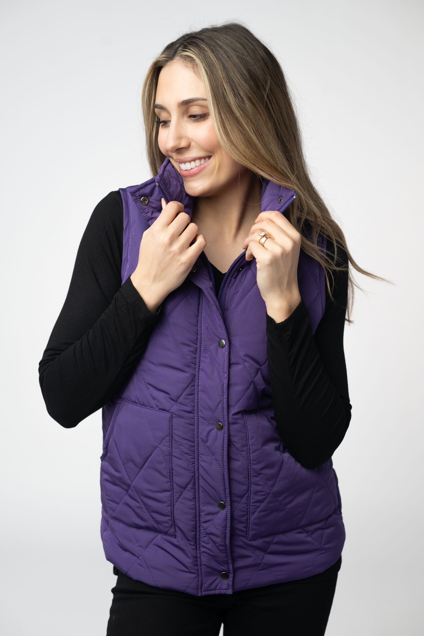 Remy Zip Up Vest - Purple