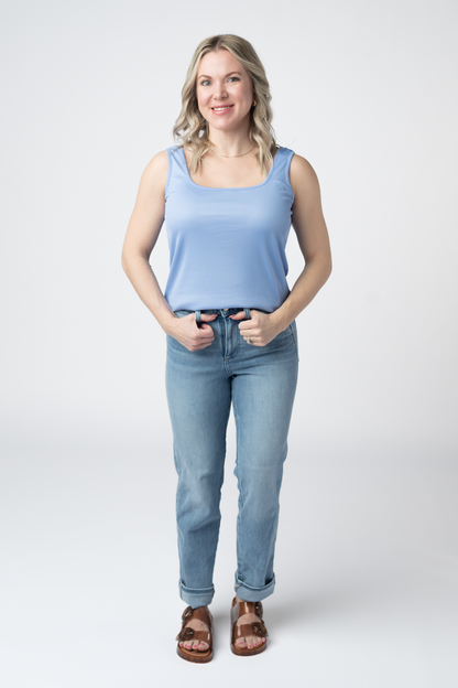 Rachel Ribbed Tank -  Sky Blue