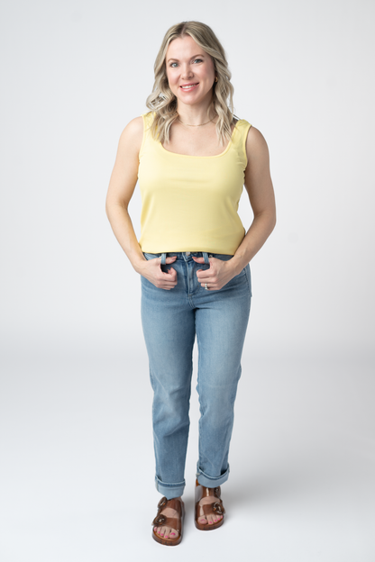 Rachel Ribbed Tank - Yellow