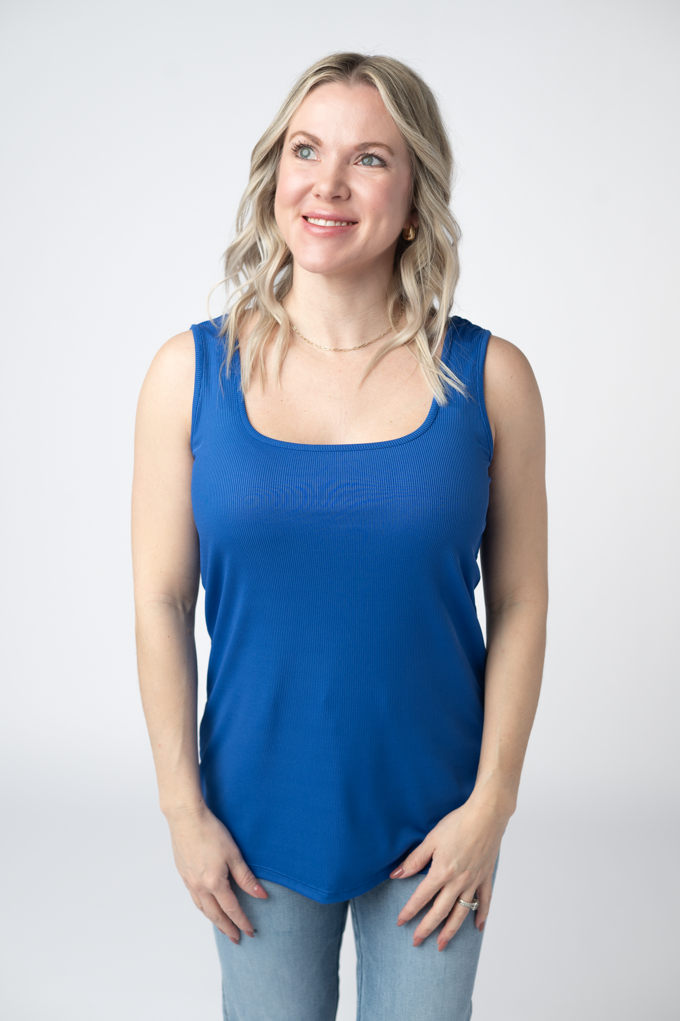 Rachel Ribbed Tank - Royal Blue