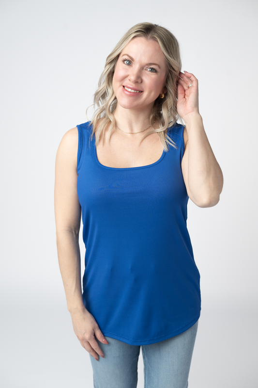 Rachel Ribbed Tank - Royal Blue