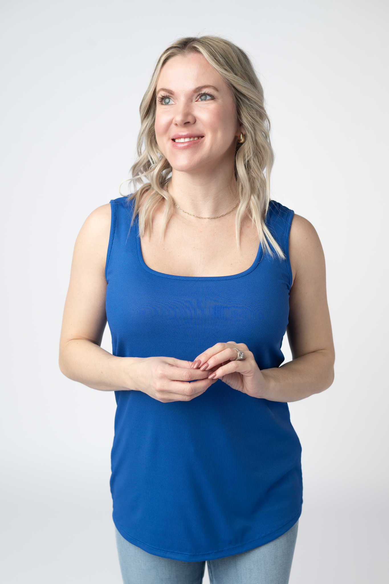 Rachel Ribbed Tank - Royal Blue