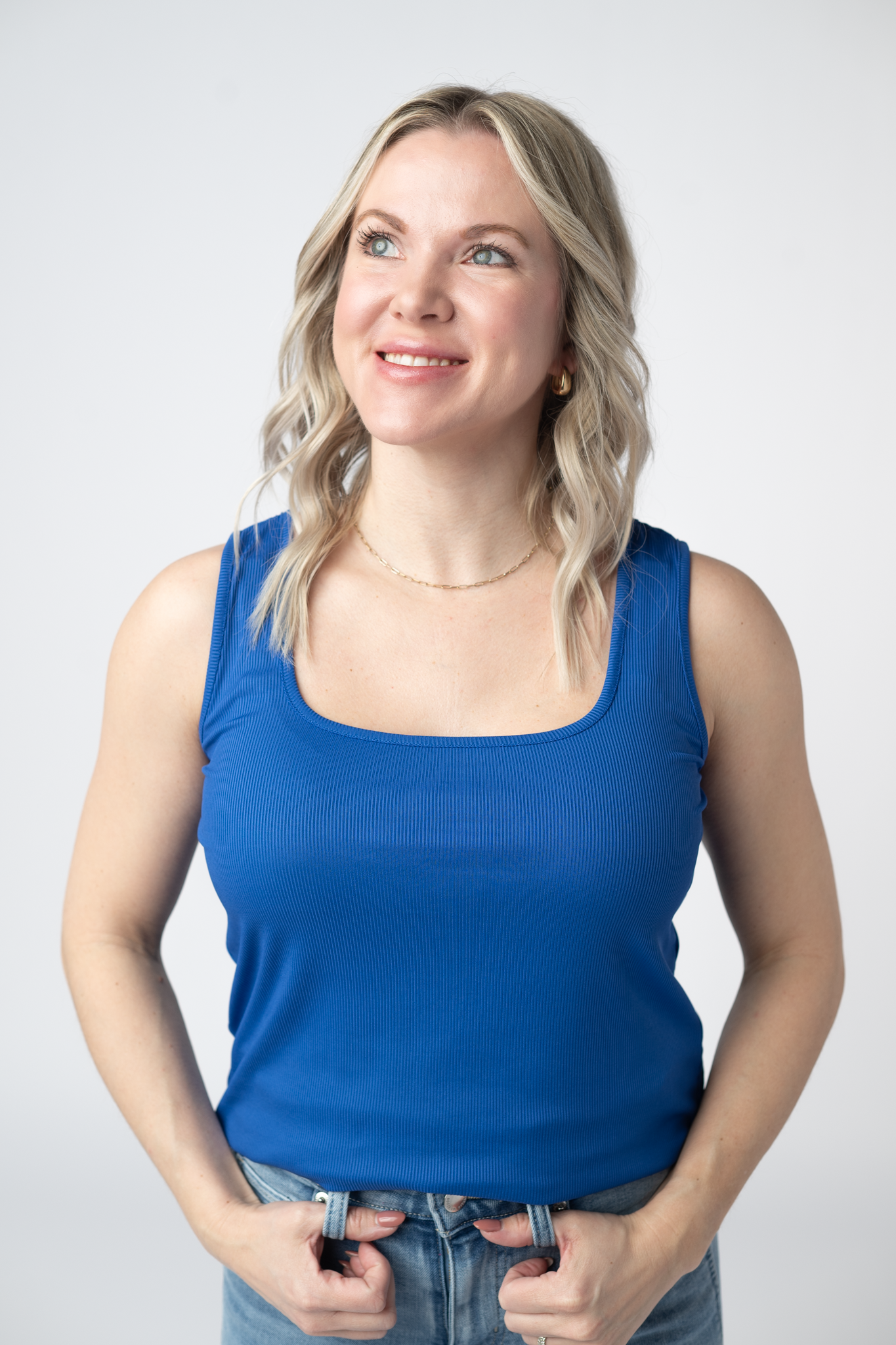 Rachel Ribbed Tank - Royal Blue