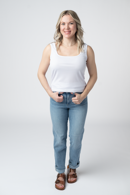 Rachel Ribbed Tank - White