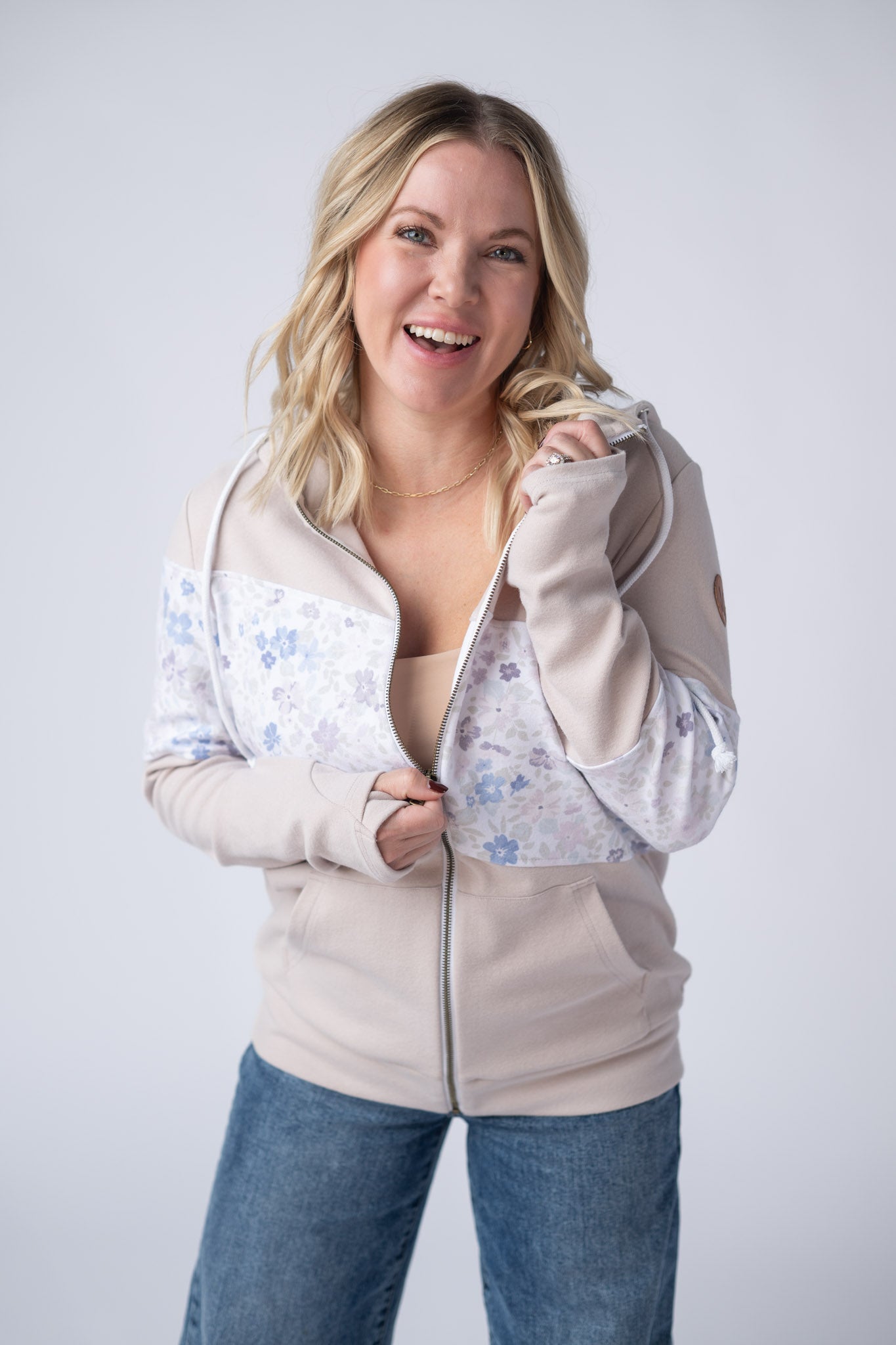 Colorblock Fullzip - Spring Meadows Neutral Mix