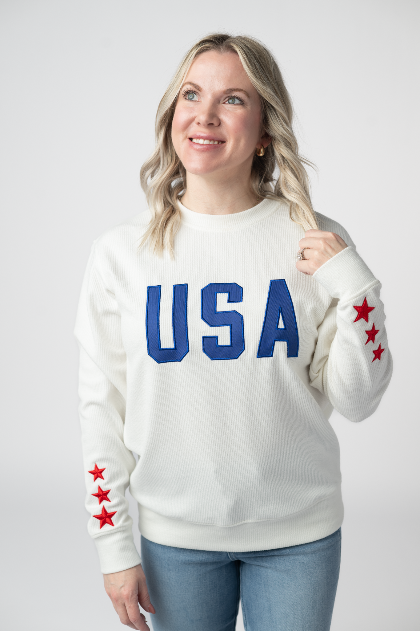 USA Pullover - White