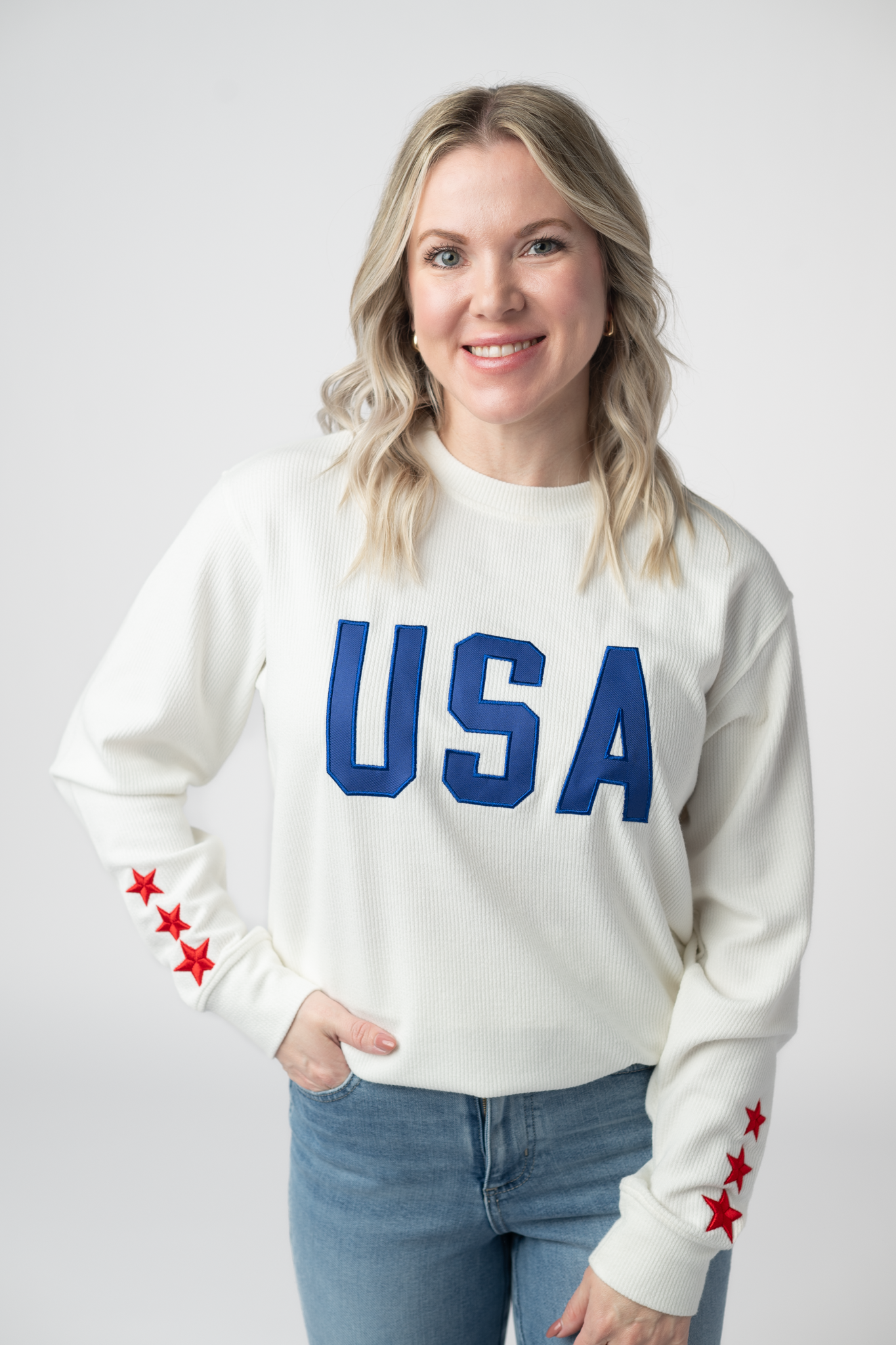 USA Pullover - White