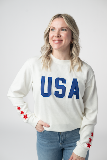 USA Pullover - White