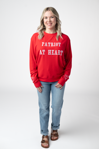 Corrine Embroidered Pullover Top - Patriot at Heart