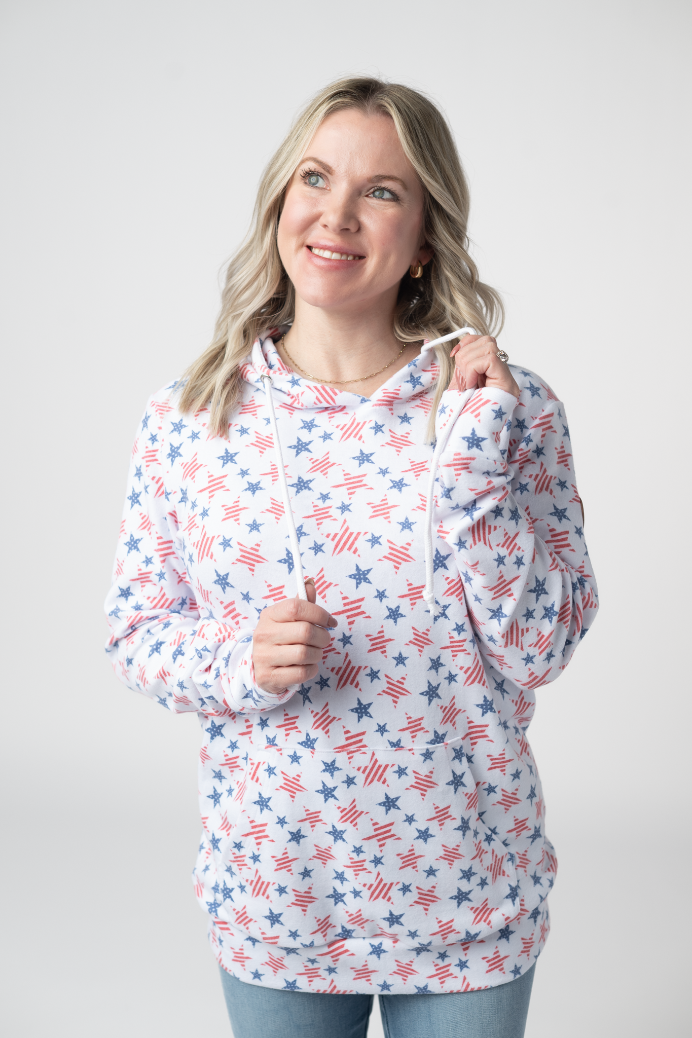 Hailey Pullover Hoodie - American Stars and Stripes