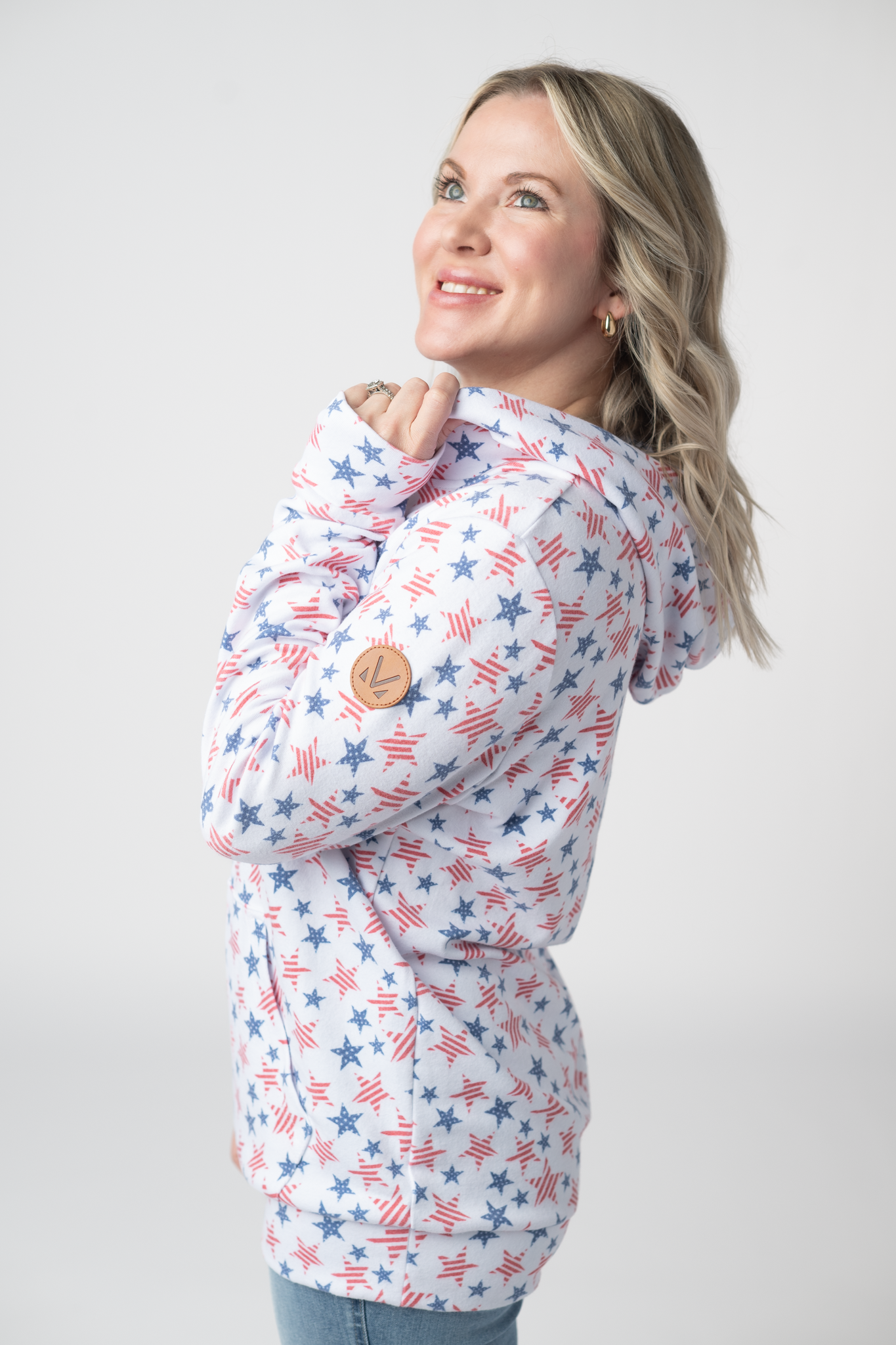 Hailey Pullover Hoodie - American Stars and Stripes