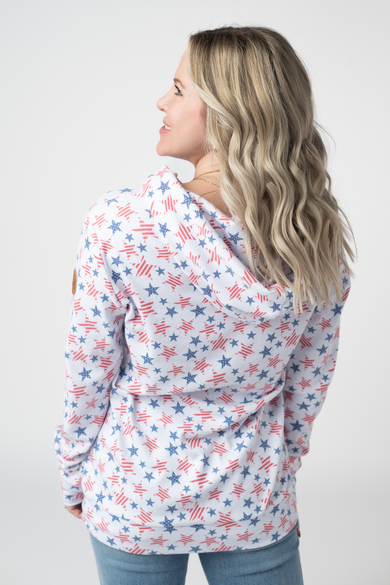 Hailey Pullover Hoodie - American Stars and Stripes