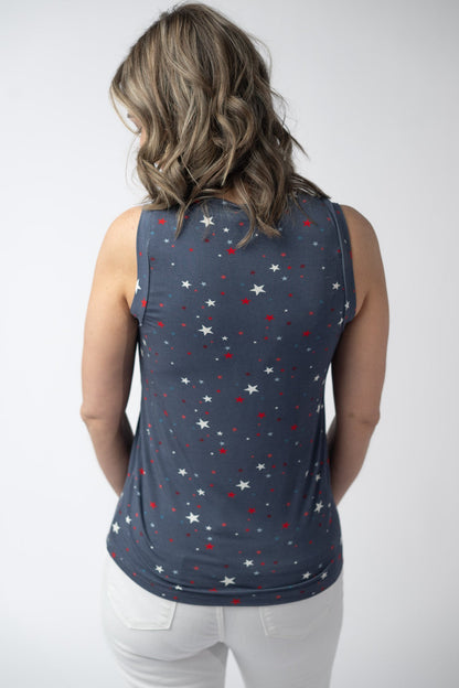 Noelle Tank - Navy Liberty Stars