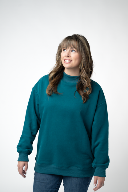 Marley Mock Neck Sweatshirt - Teal