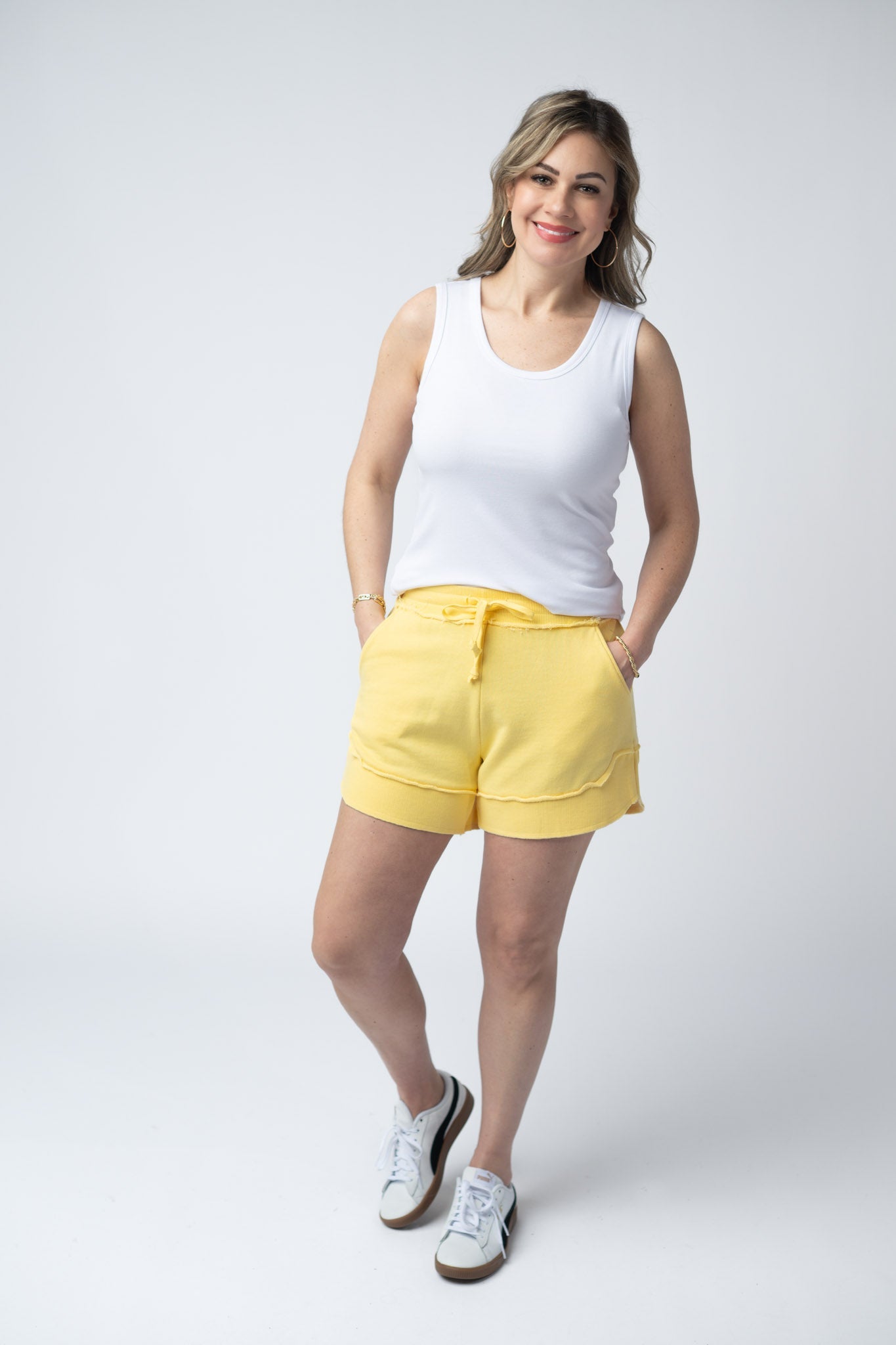 French Terry Stevie Shorts - Lemon