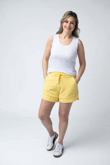 French Terry Stevie Shorts - Lemon