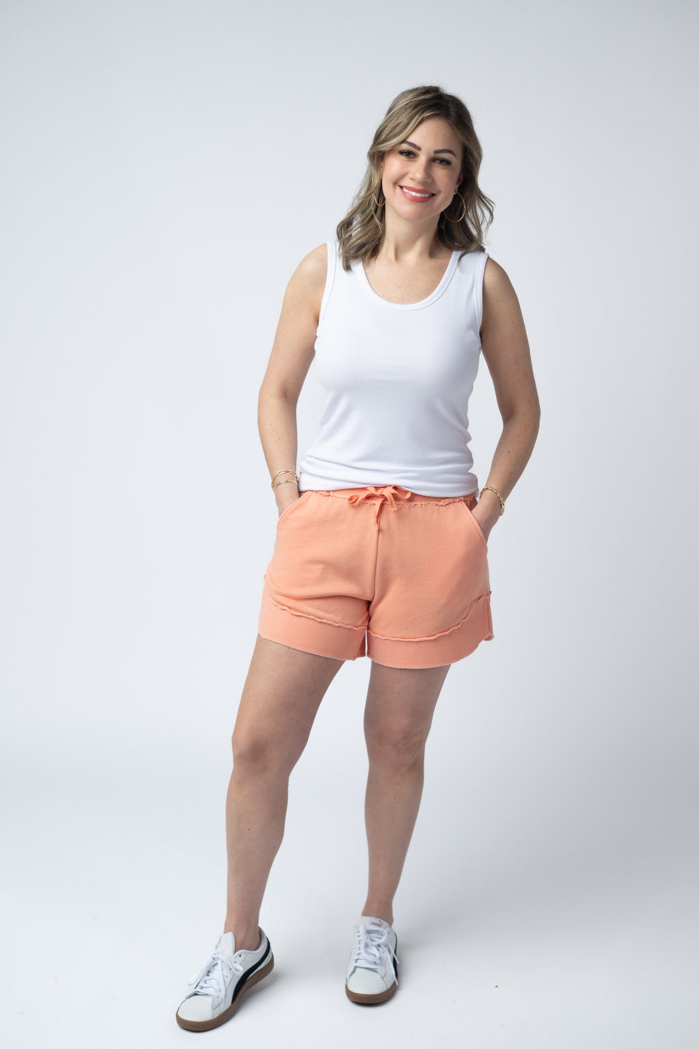 French Terry Stevie Shorts - Spring Peach