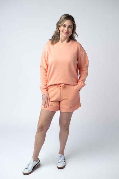 French Terry Stevie Shorts - Spring Peach