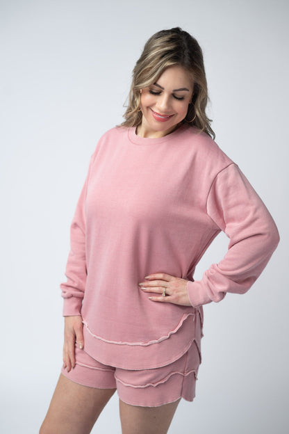 French Terry Stevie Shorts - Dusty Pink
