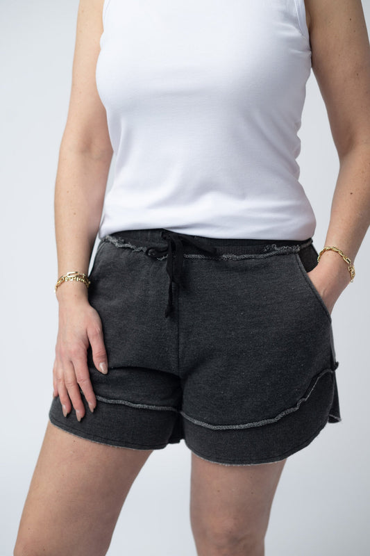French Terry Stevie Shorts - Black