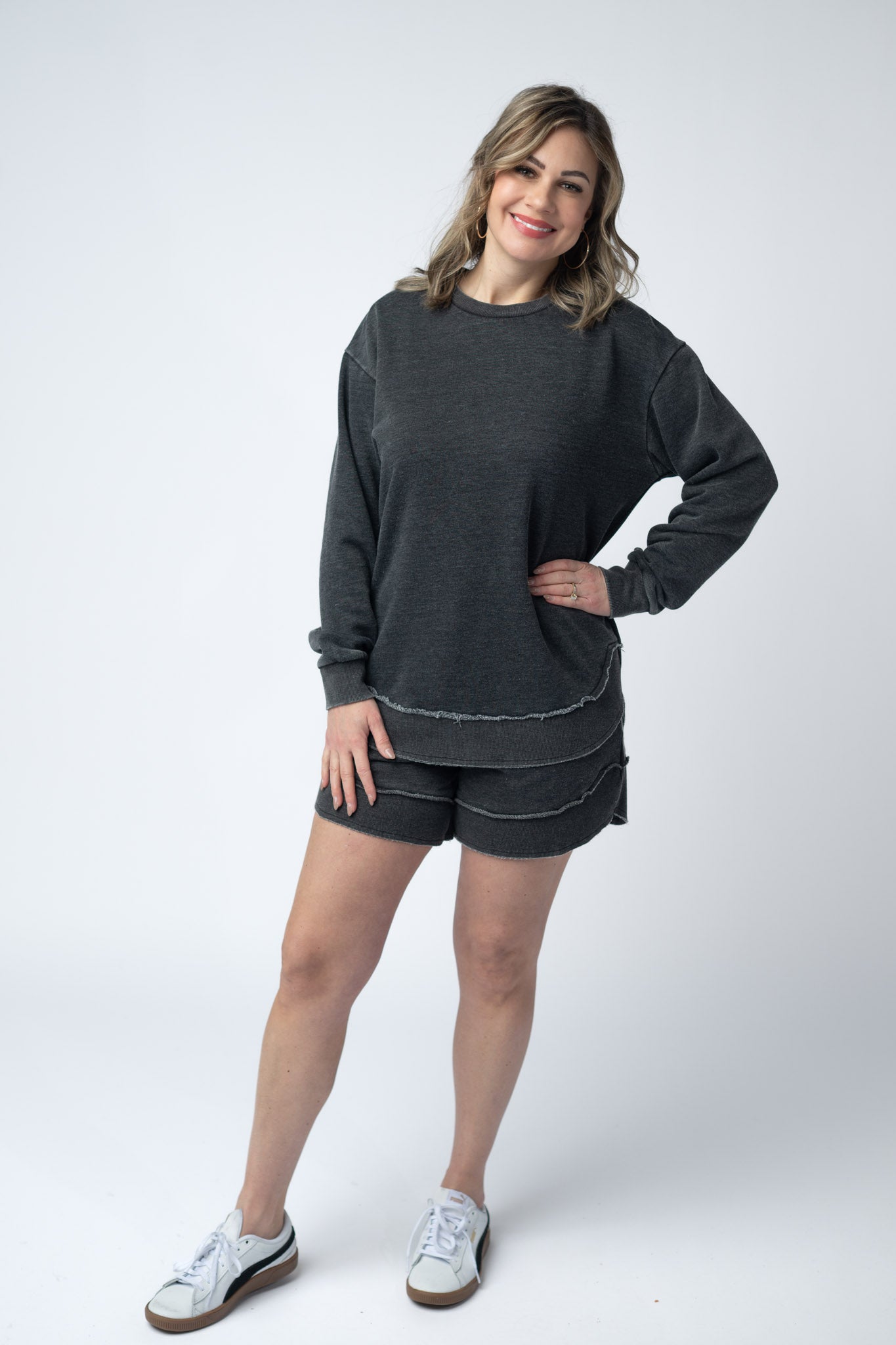 French Terry Stevie Shorts - Black