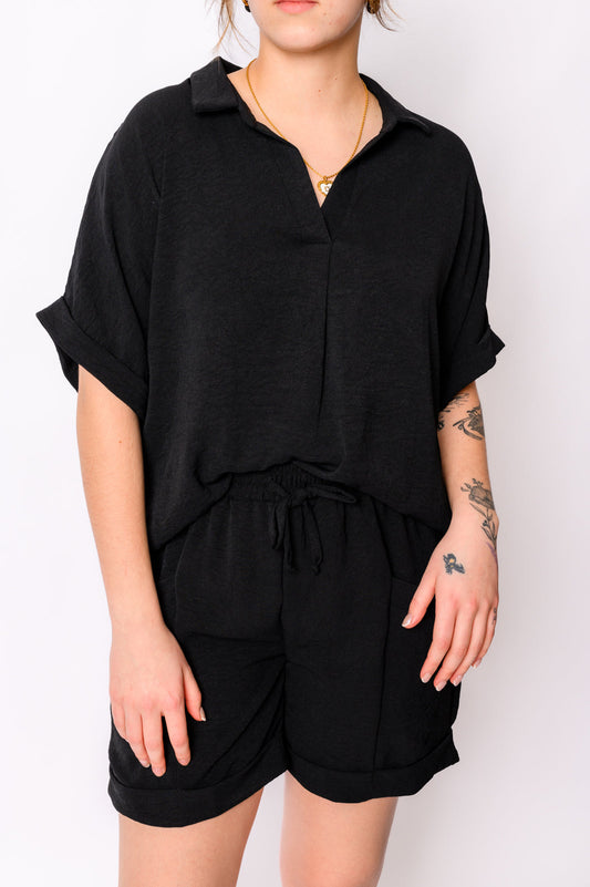 Because I Said So Dolman Sleeve Top in Black